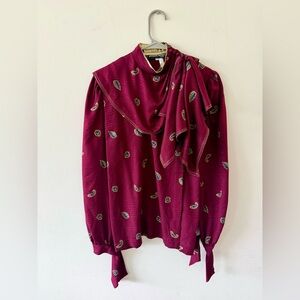 Vintage Silk Jacques Molko Blouse, made in Paris, eu size 38, us medium